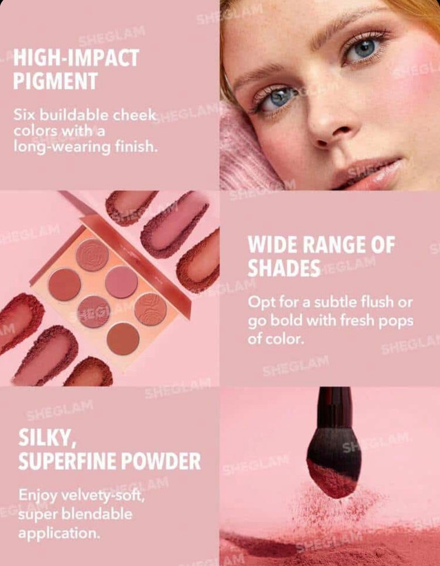 پالت رژگونه ۶تایی شیگلم SHEGLAM